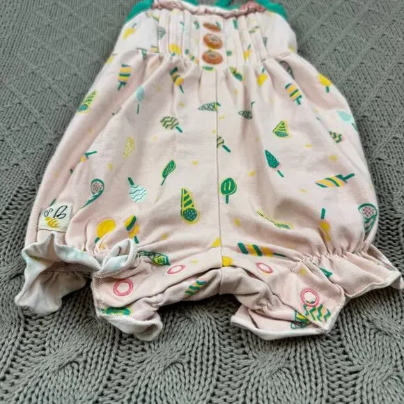 Wildflowers Day Dream Baby Romper Ice Cream and Sweet Treat Pattern ~ 3M - Picture 3 of 12